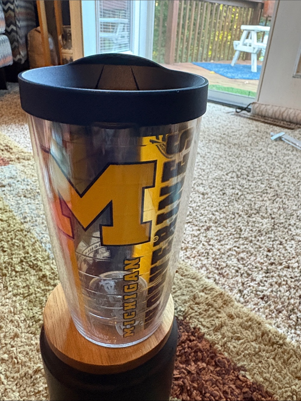 tervis Clear Travel Tumbler with Yellow Logo and Black Lid